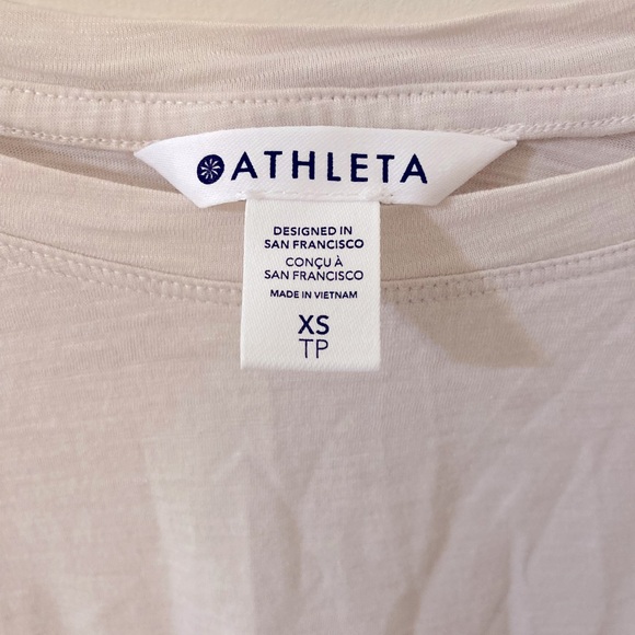 ATHLETA BUNDLE Cream Long Sleeve Slub Crop Top & Elation Snow Dye 7/8 Legging XS - Picture 5 of 9